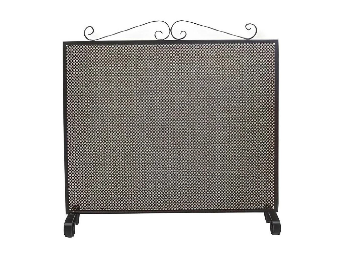 Grille de Protection, Pare-feu pour cheminée, en Fer forgé couleur Noir - Hauteur 64 x Longueur 66,5 cm
