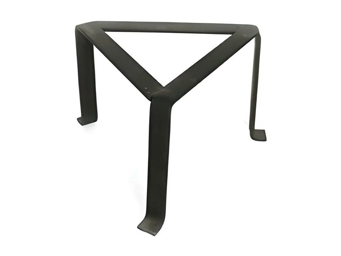 Trépied pour cheminée feux triangulaire, réchaud en fer forgé couleur Noir - Hauteur 20 x Côté 35 cm