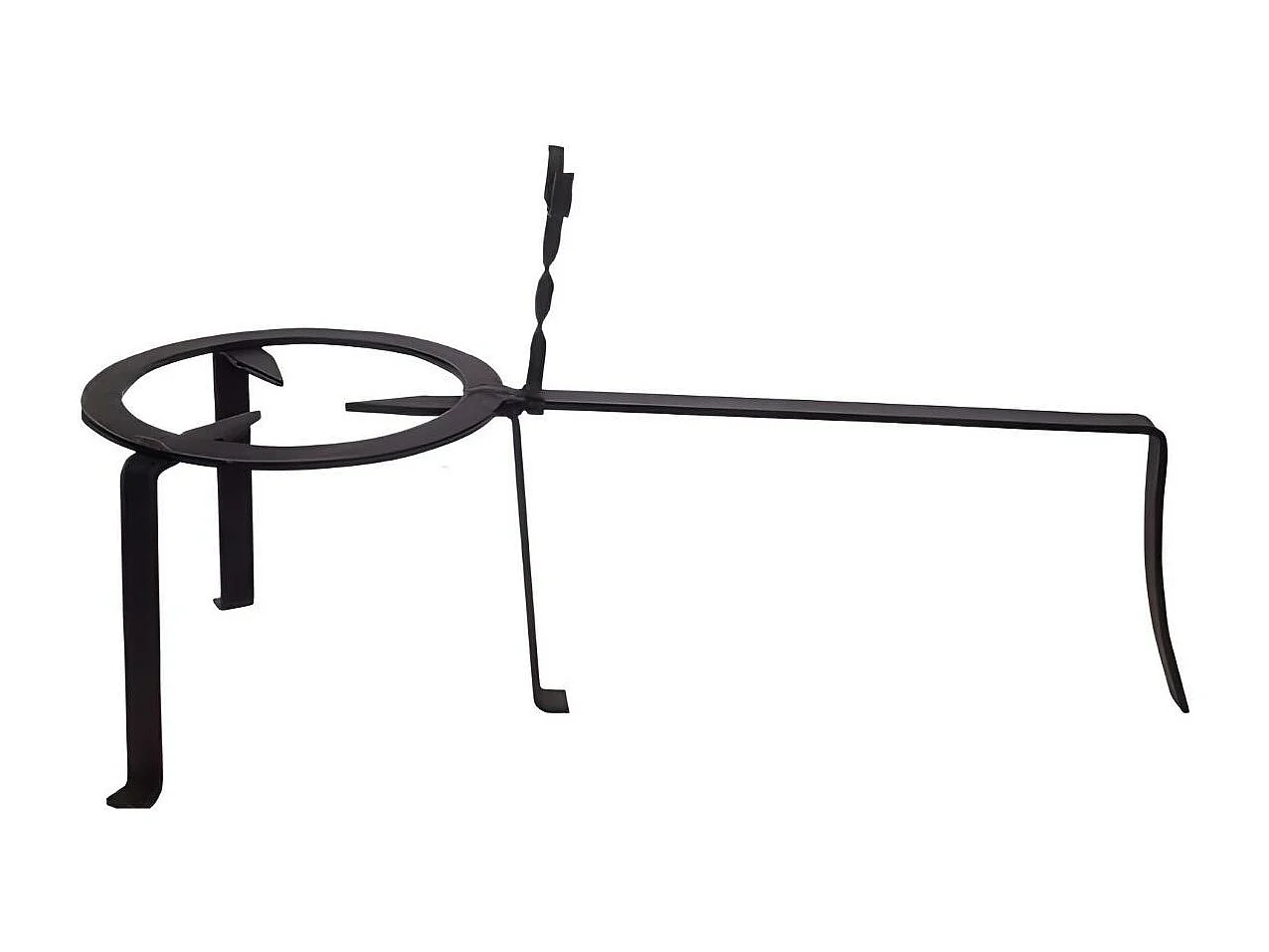 Trépied pour cheminée feux, réchaud, avec pied en fer forgé couleur Noir - diametre 30 x hauteur 25 cm