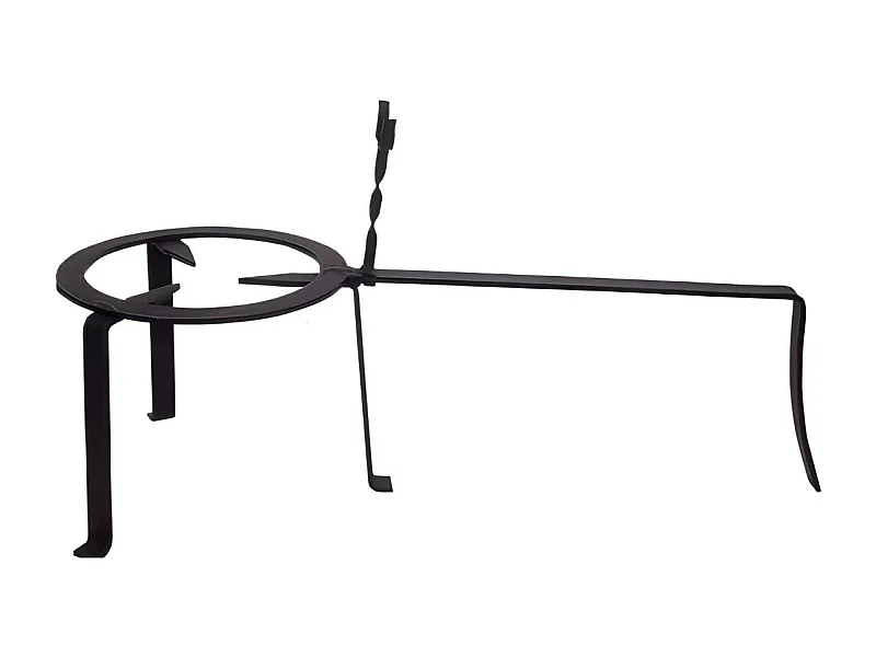 Trépied pour cheminée feux, réchaud, avec pied en fer forgé couleur Noir - diametre 30 x hauteur 25 cm