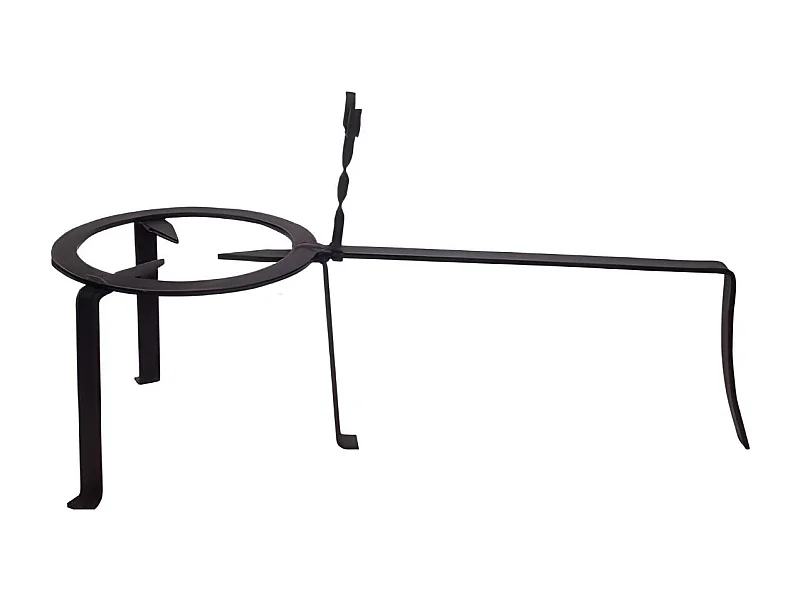 Trépied pour cheminée feux, réchaud, avec pied en fer forgé couleur Noir - diametre 25 x hauteur 20 cm