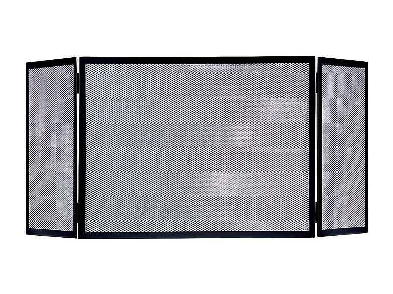 Grille de Protection, Pare-feu pour cheminée, en Fer forgé couleur Noir - Hauteur 80 x Longueur 60 x Largeur 30 cm