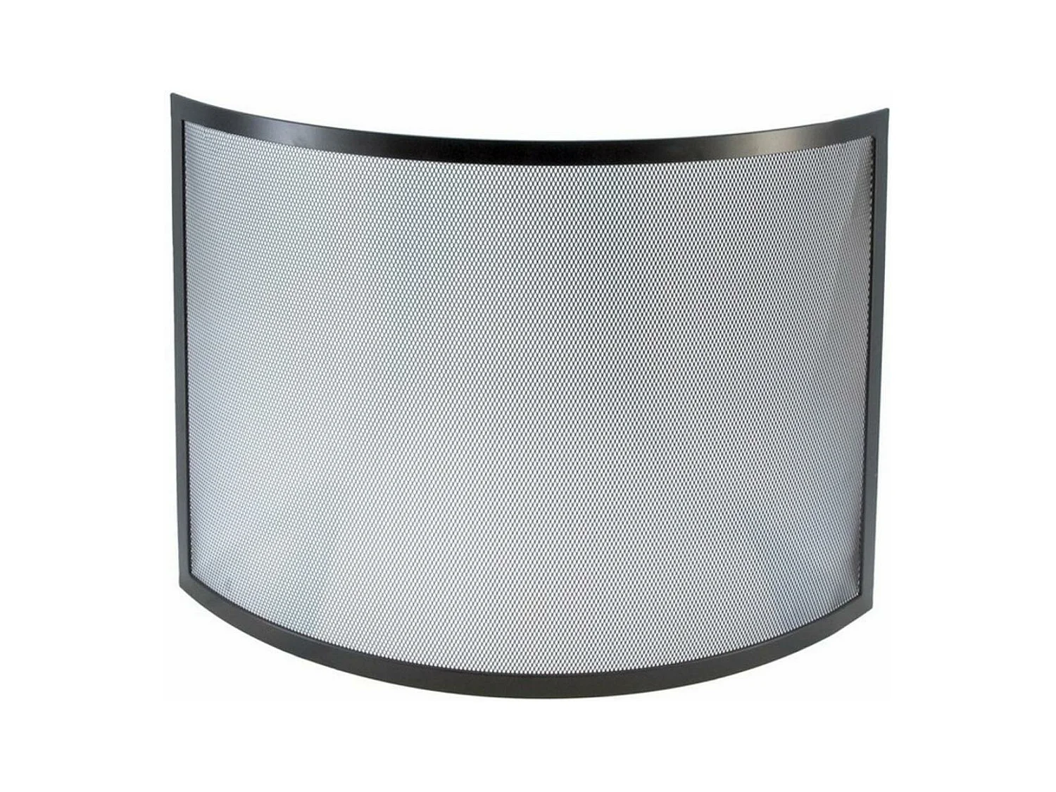 Grille de Protection, Pare-feu pour cheminée, courbe en Fer forgé couleur Noir - Hauteur 67 x Longueur 90 cm