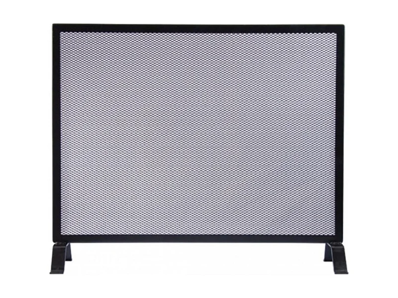 Grille de Protection, Pare-feu pour cheminée, en Fer forgé couleur Noir - Hauteur 55 x Longueur 66,5 cm