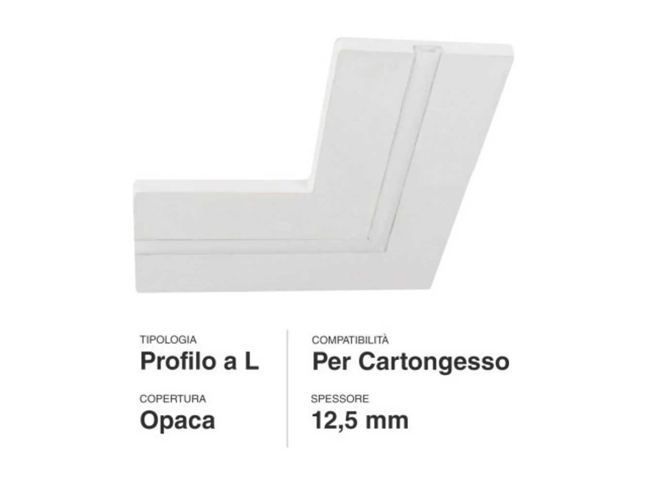 Perfil L de alumínio integrado para tiras de LED em gesso cartonado oculto