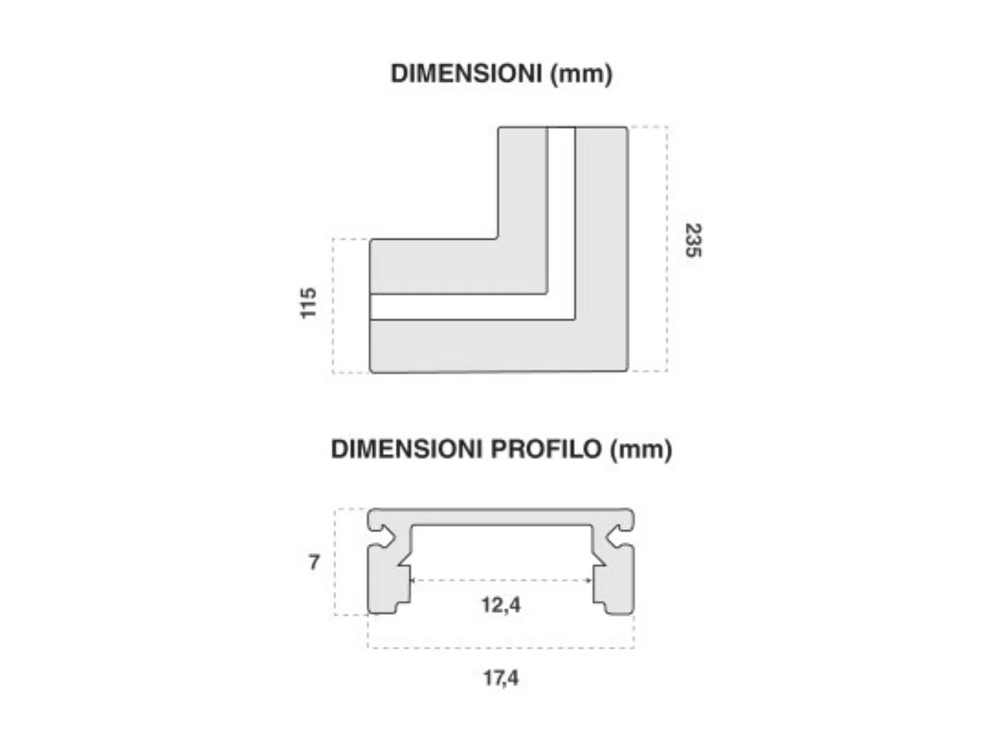 Perfil L de alumínio integrado para tiras de LED em gesso cartonado oculto