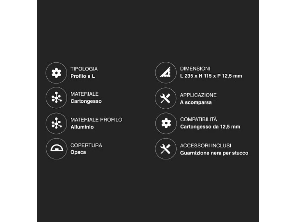 Zintegrowany aluminiowy profil L do ukrytych pasków LED w płytach gipsowo-kartonowych