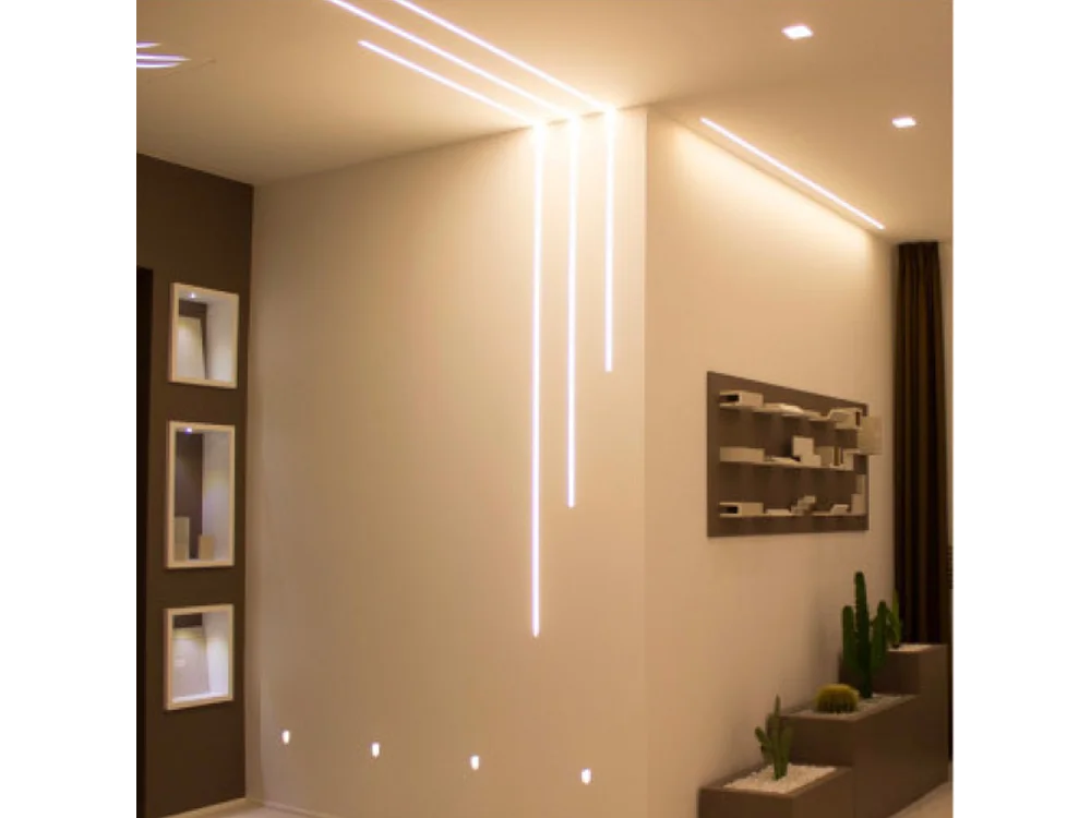 Zintegrowany aluminiowy profil L do ukrytych pasków LED w płytach gipsowo-kartonowych