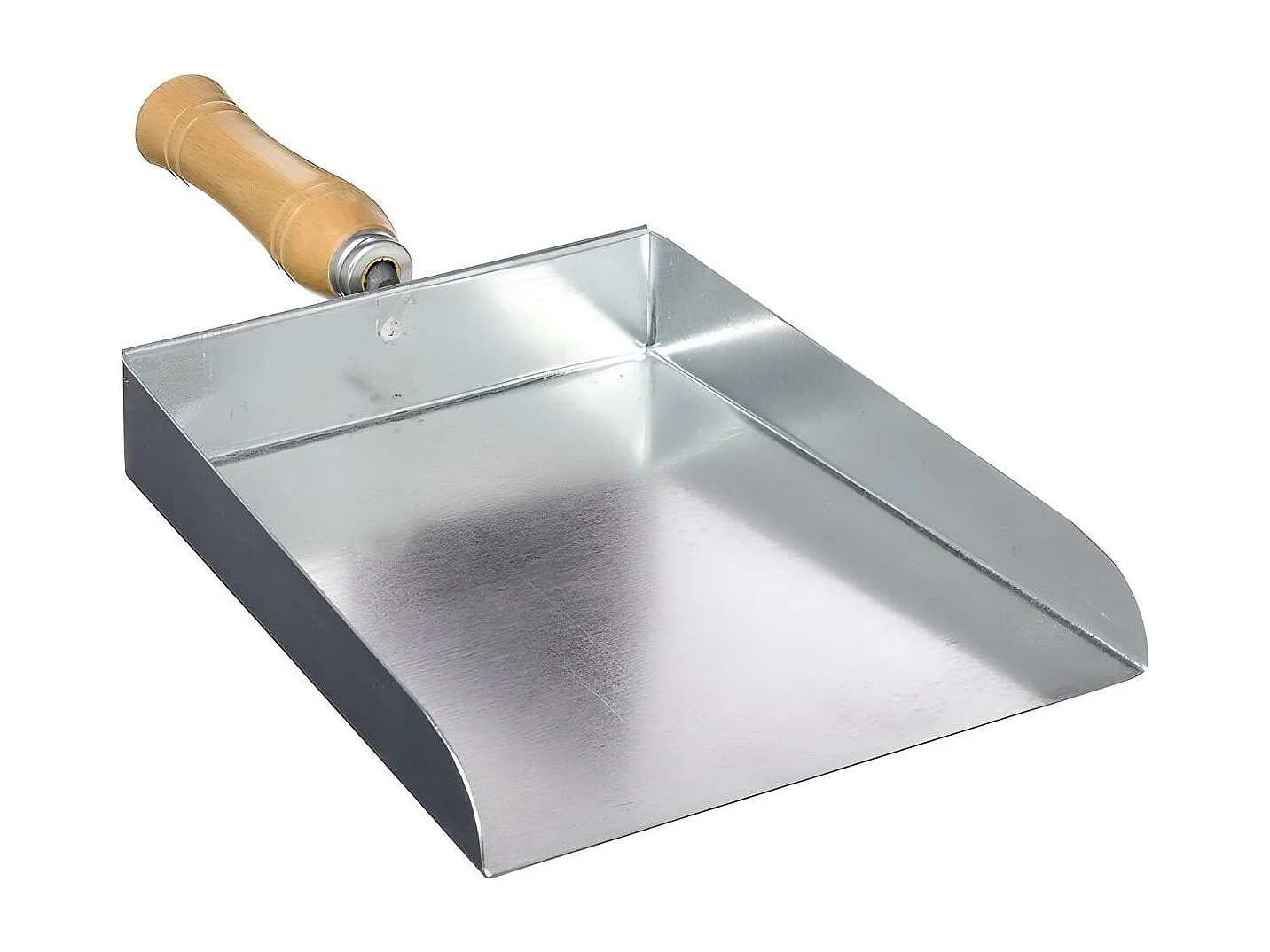 Pelle à cendre, charbon pour cheminée, Ramasse poussière en métal avec poignée en Bois couleur  Gris - 23,5 x 20 cm