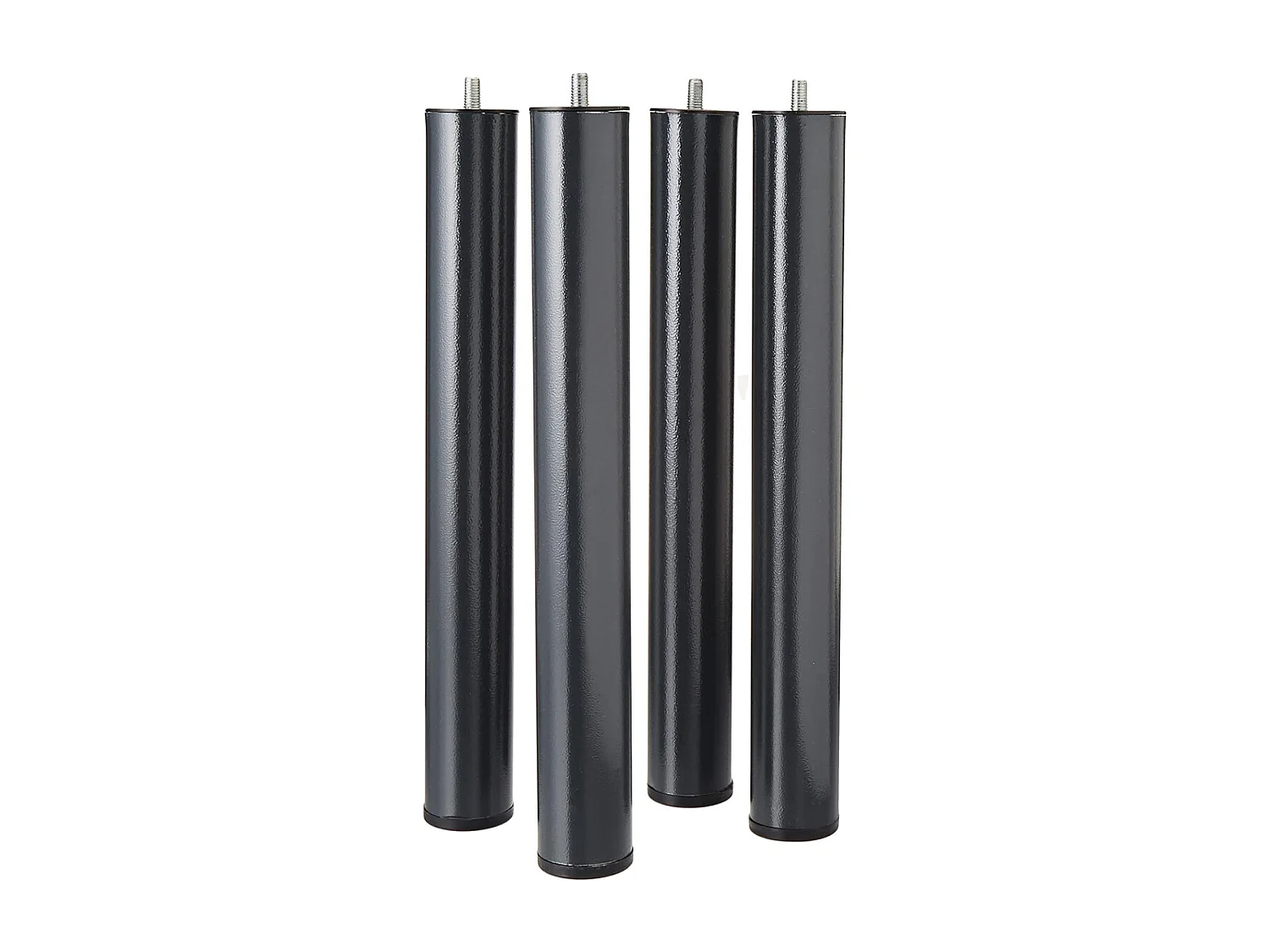 Lot de 4 pieds de lit à visser pour sommier tapissier couleur  noir - Hauteur 40 cm x diamètre 5 cm, pas de vis de 10 mm