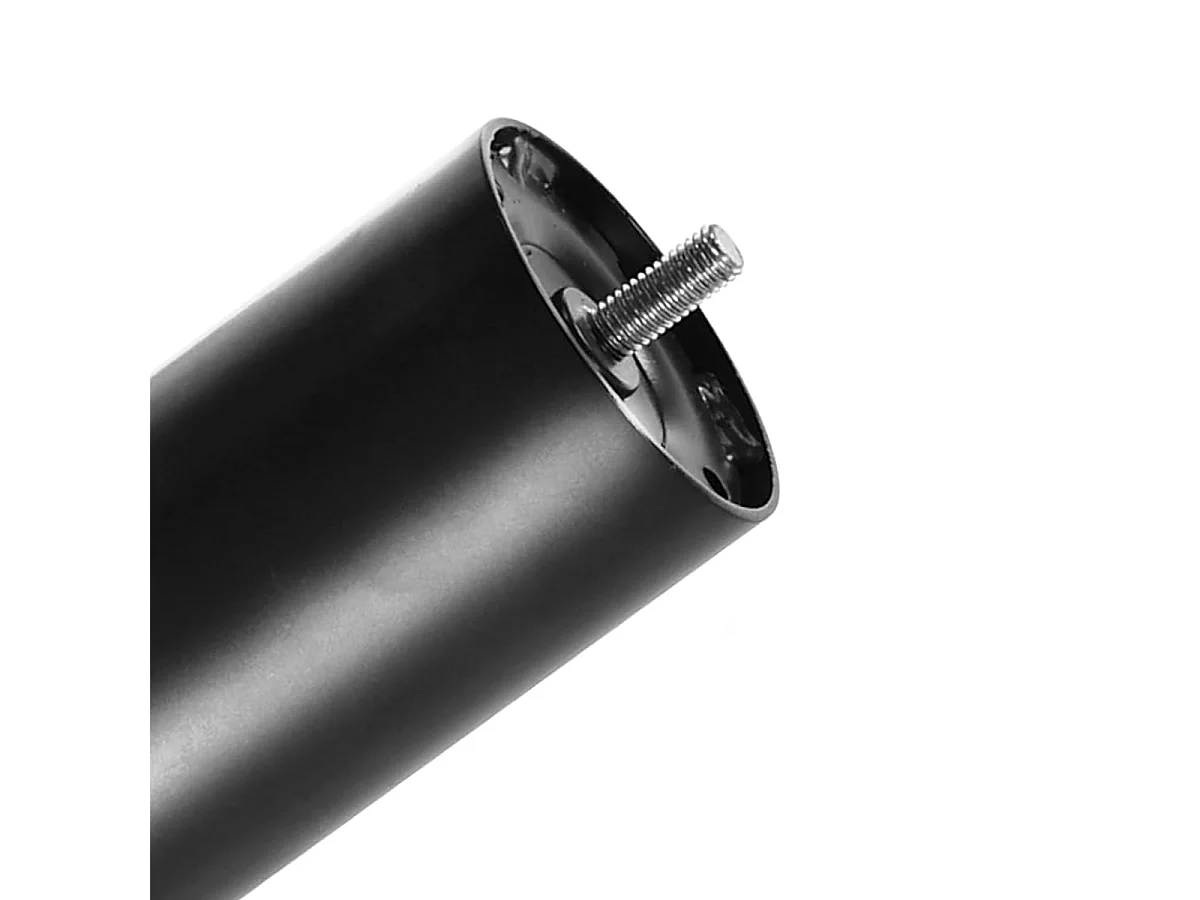 Lot de 4 pieds de lit à visser pour sommier tapissier couleur  noir - Hauteur 40 cm x diamètre 5 cm, pas de vis de 10 mm