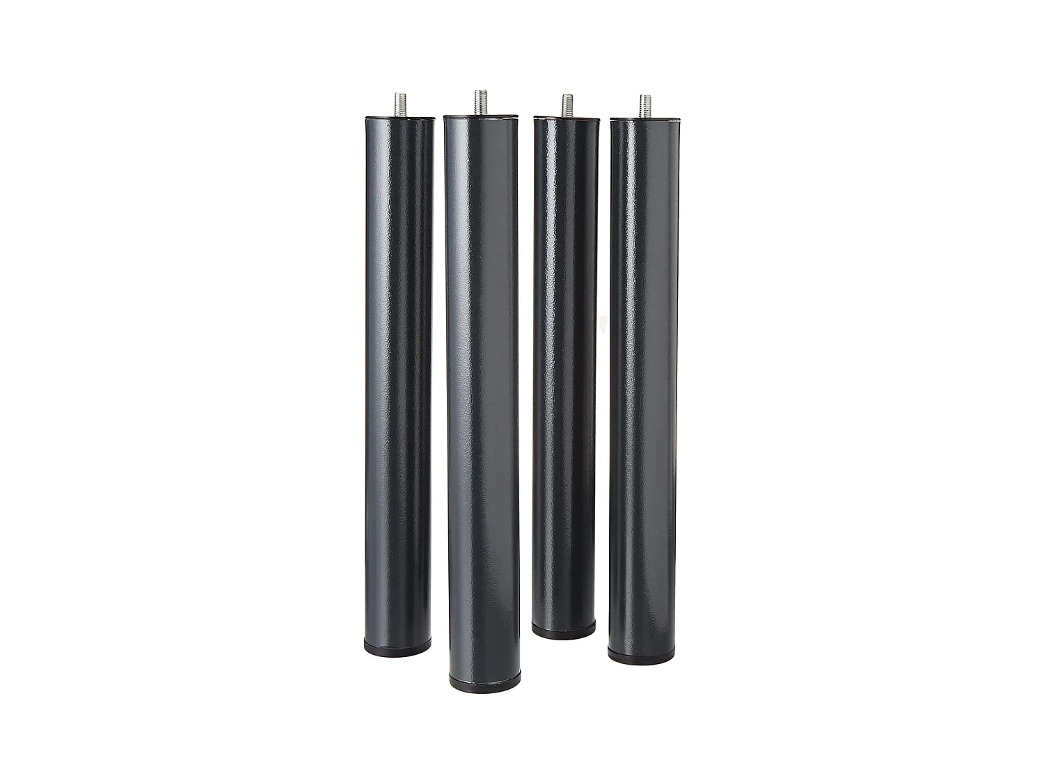 Lot de 4 pieds de lit à visser pour sommier tapissier couleur  noir - Hauteur 40 cm x diamètre 5 cm, pas de vis de 10 mm