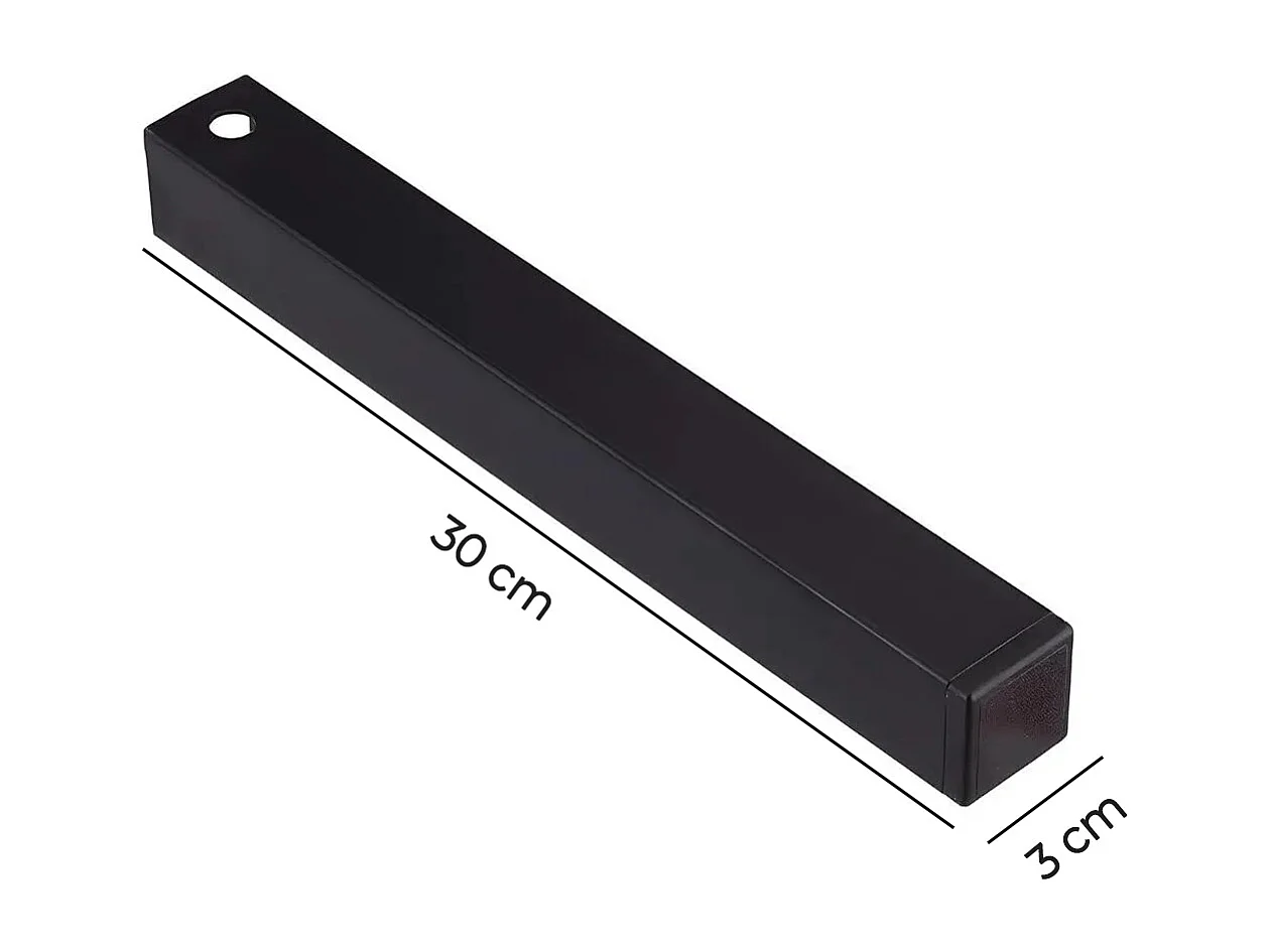 Lot de 4 pieds pour sommier en Métal sans roues couleur Noir - Hauteur 30 cm x 3 cm