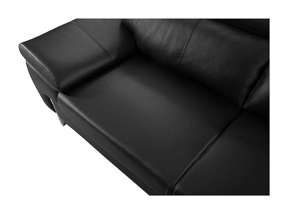 Canapé 2 places Cuir KARE Noir - Angle Droit