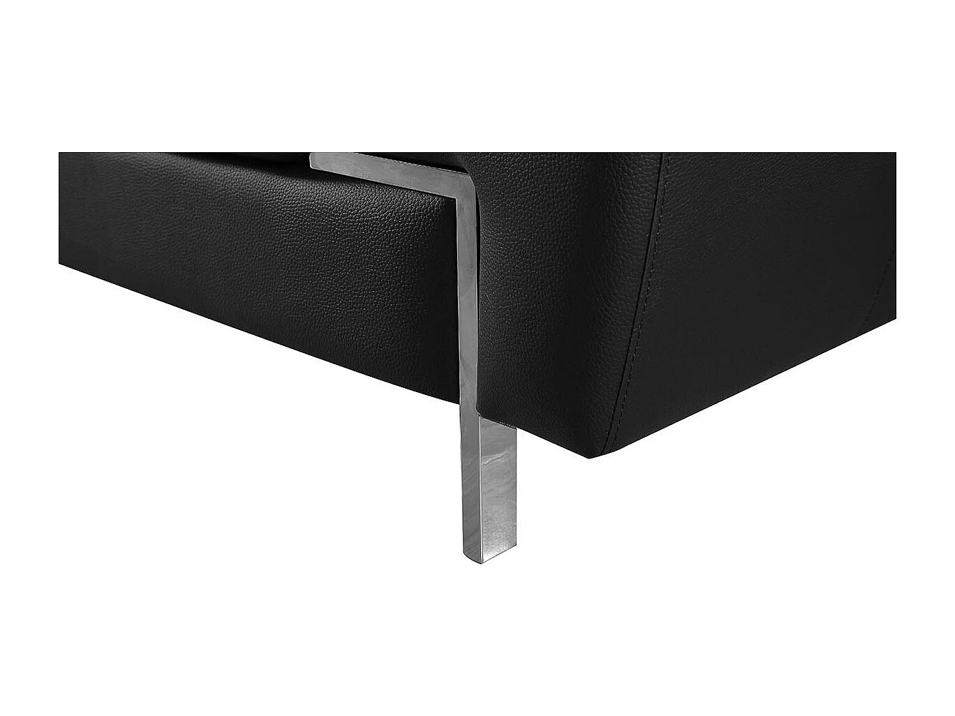 Canapé 2 places Cuir KARE Noir - Angle Droit