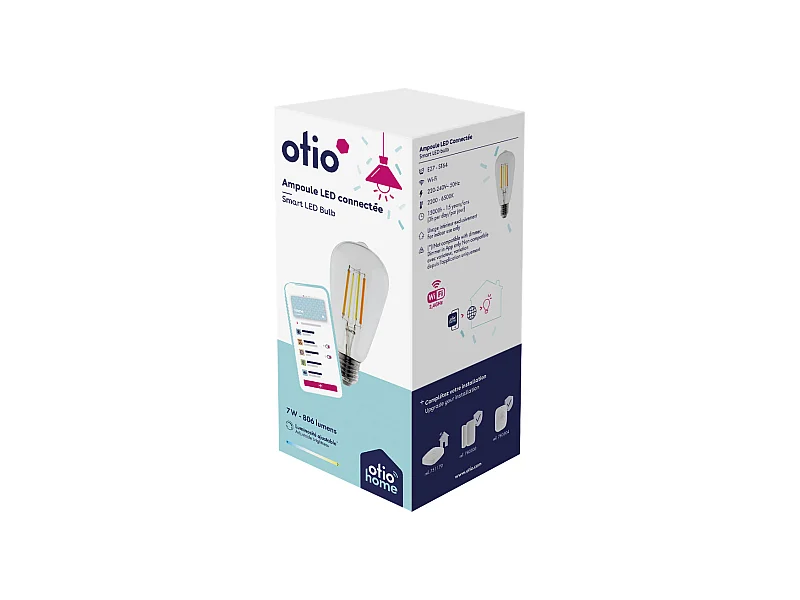 Ampoule connectée WIFI LED E27 7W - Otio