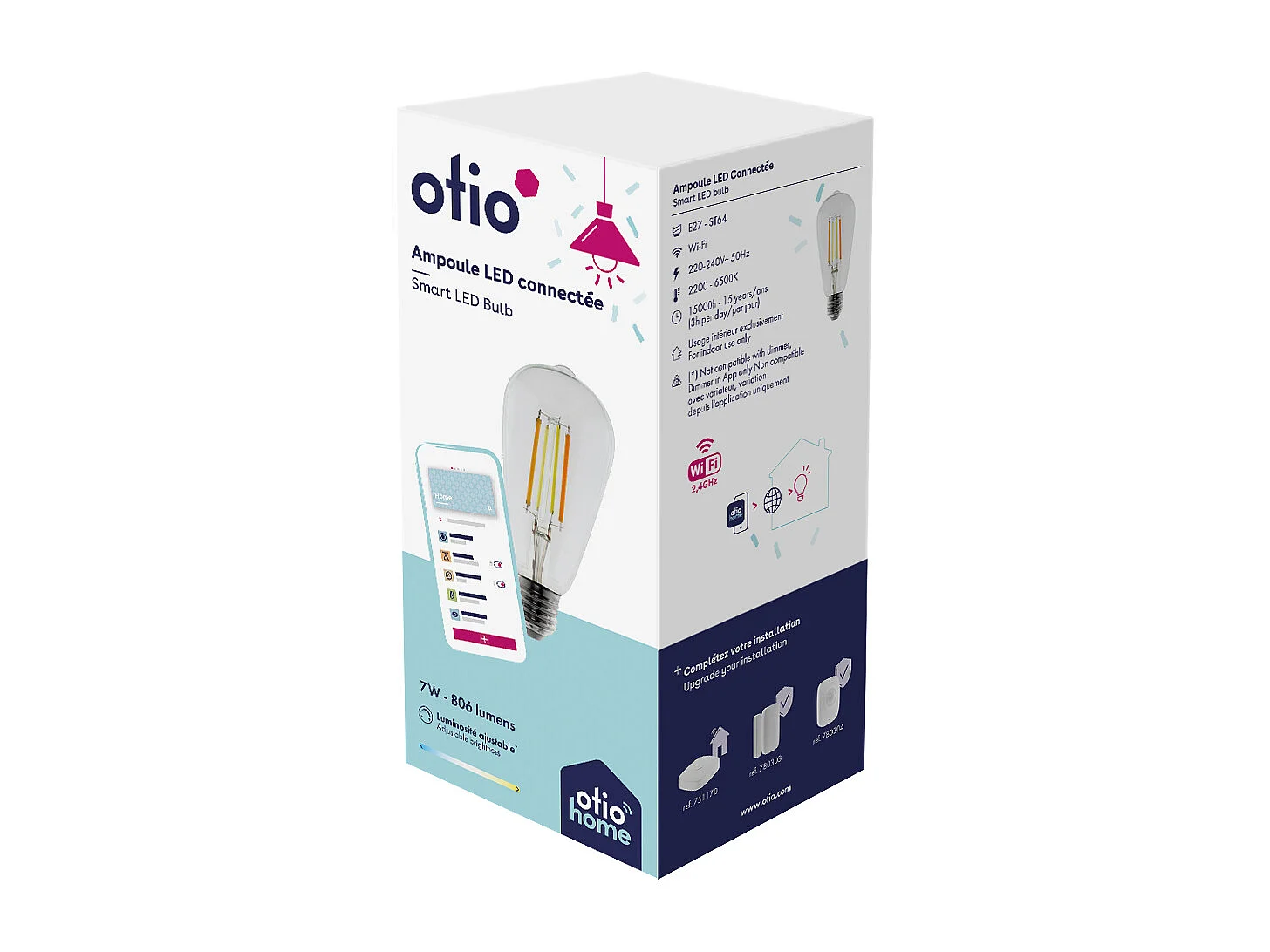 Ampoule connectée WIFI LED E27 7W - Otio