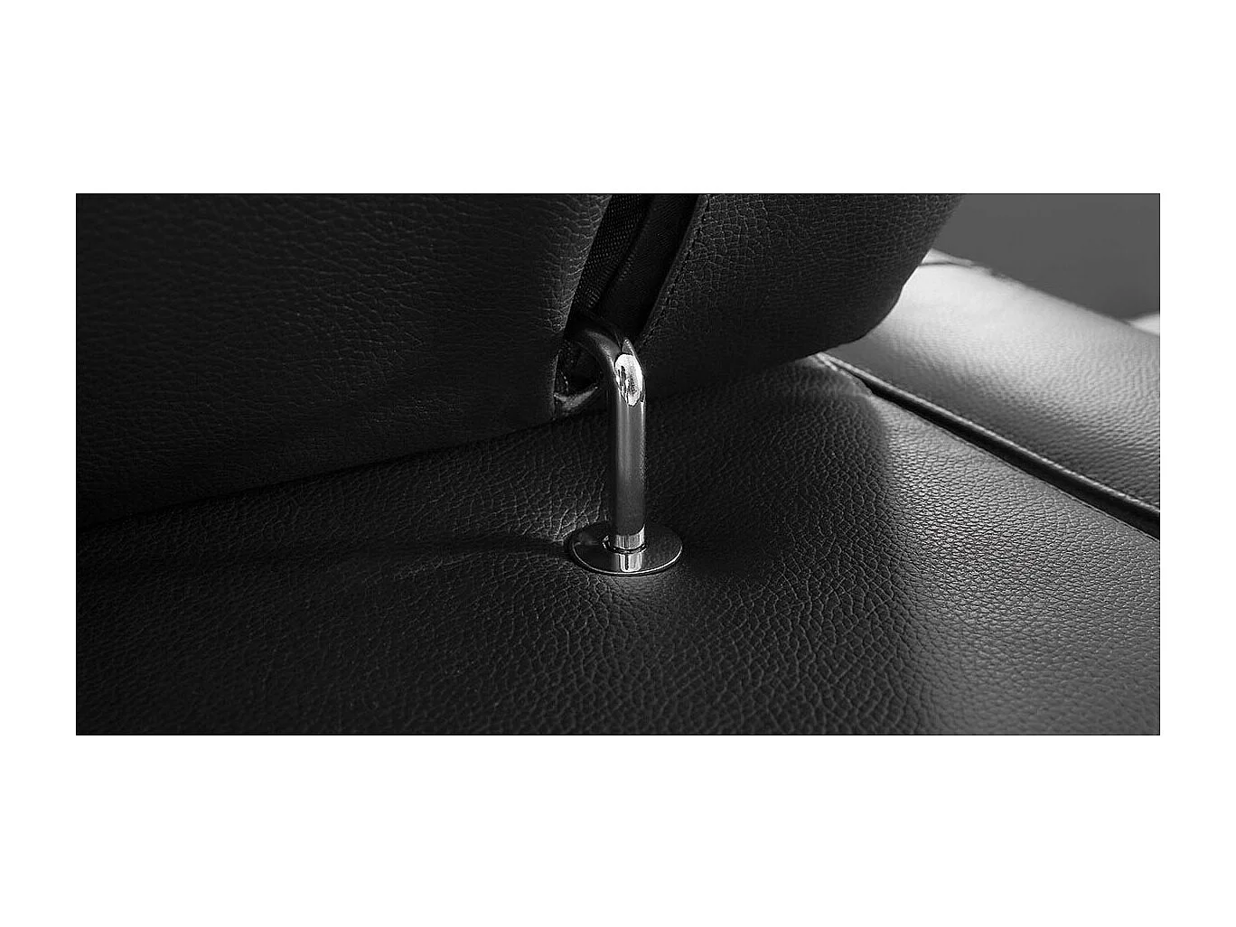 Canapé 2 places Cuir ALIYAH Noir - Angle Droit