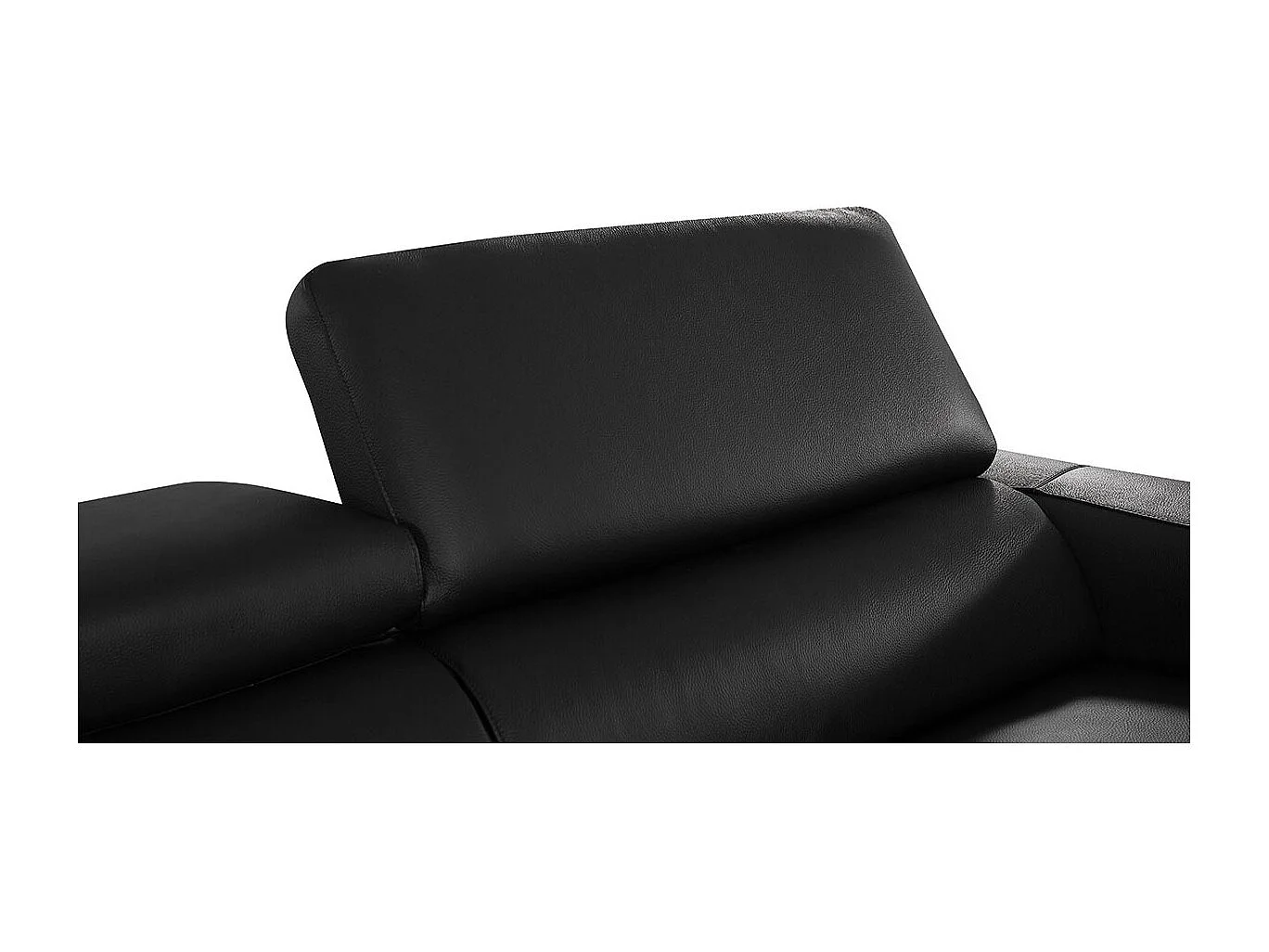 Canapé 2 places Cuir ALIYAH Noir - Angle Droit