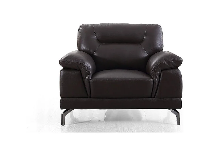 Fauteuil cuir Design BRODY Marron