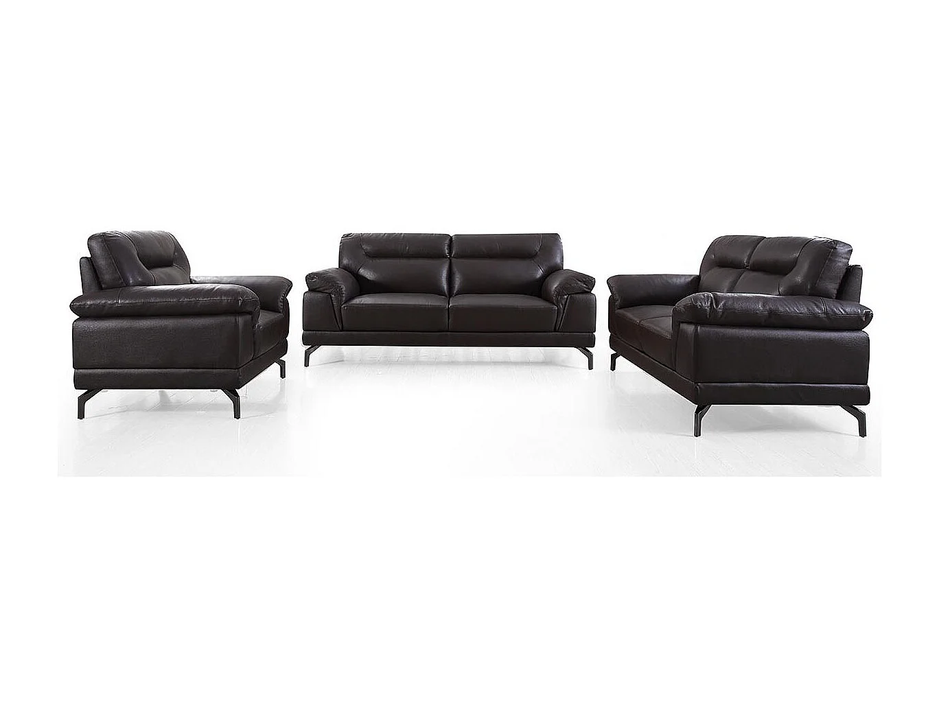 Fauteuil cuir Design BRODY Marron
