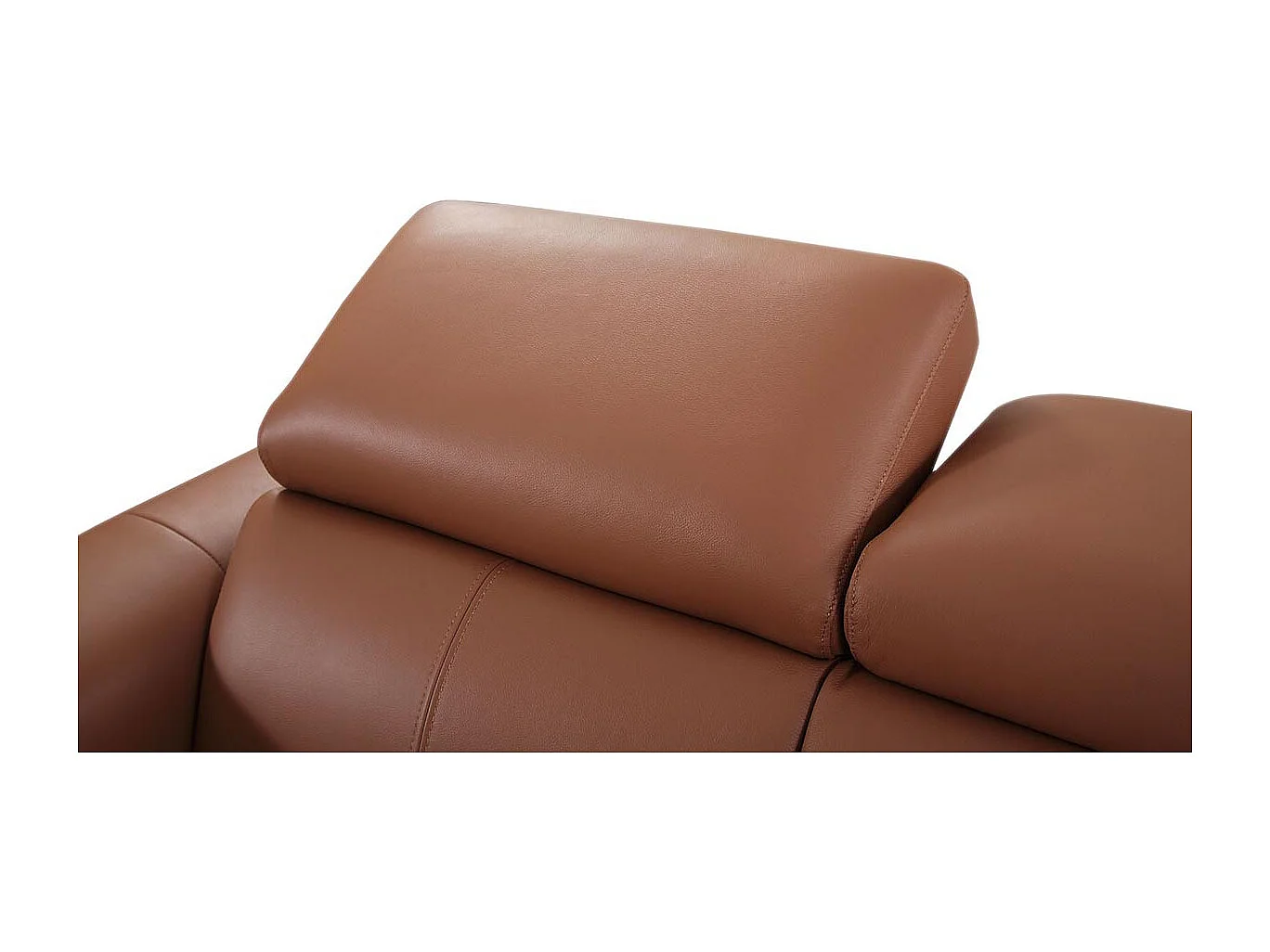 Canapé 3 places en cuir ZAARA - Cognac - Angle Droit