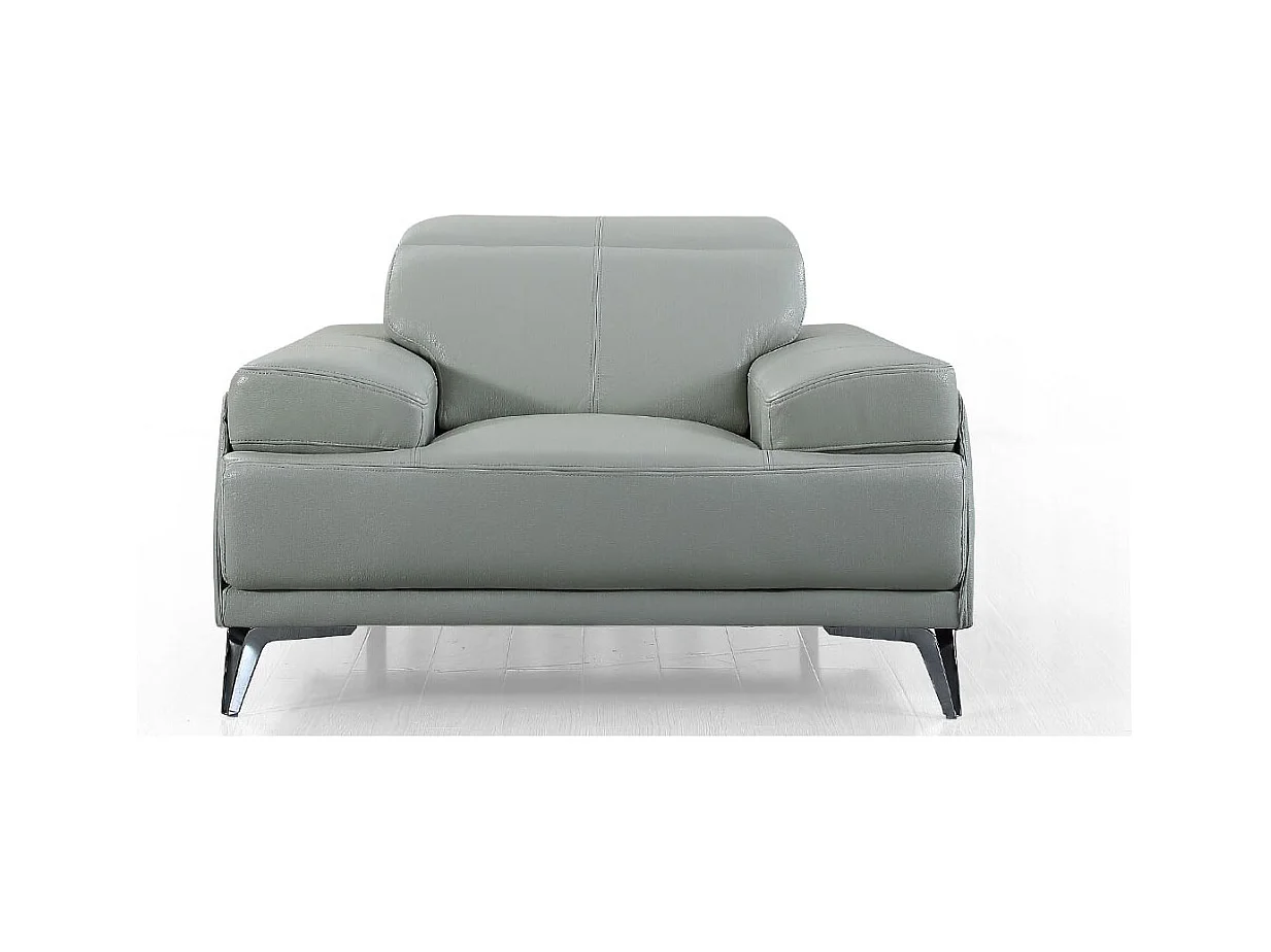 Fauteuil cuir Design GARLIK Gris perle