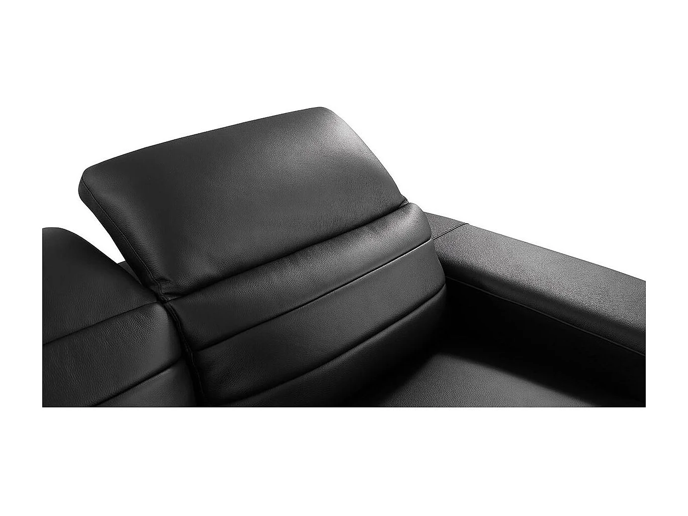 Canapé d'angle en cuir KARL Noir - Angle Droit