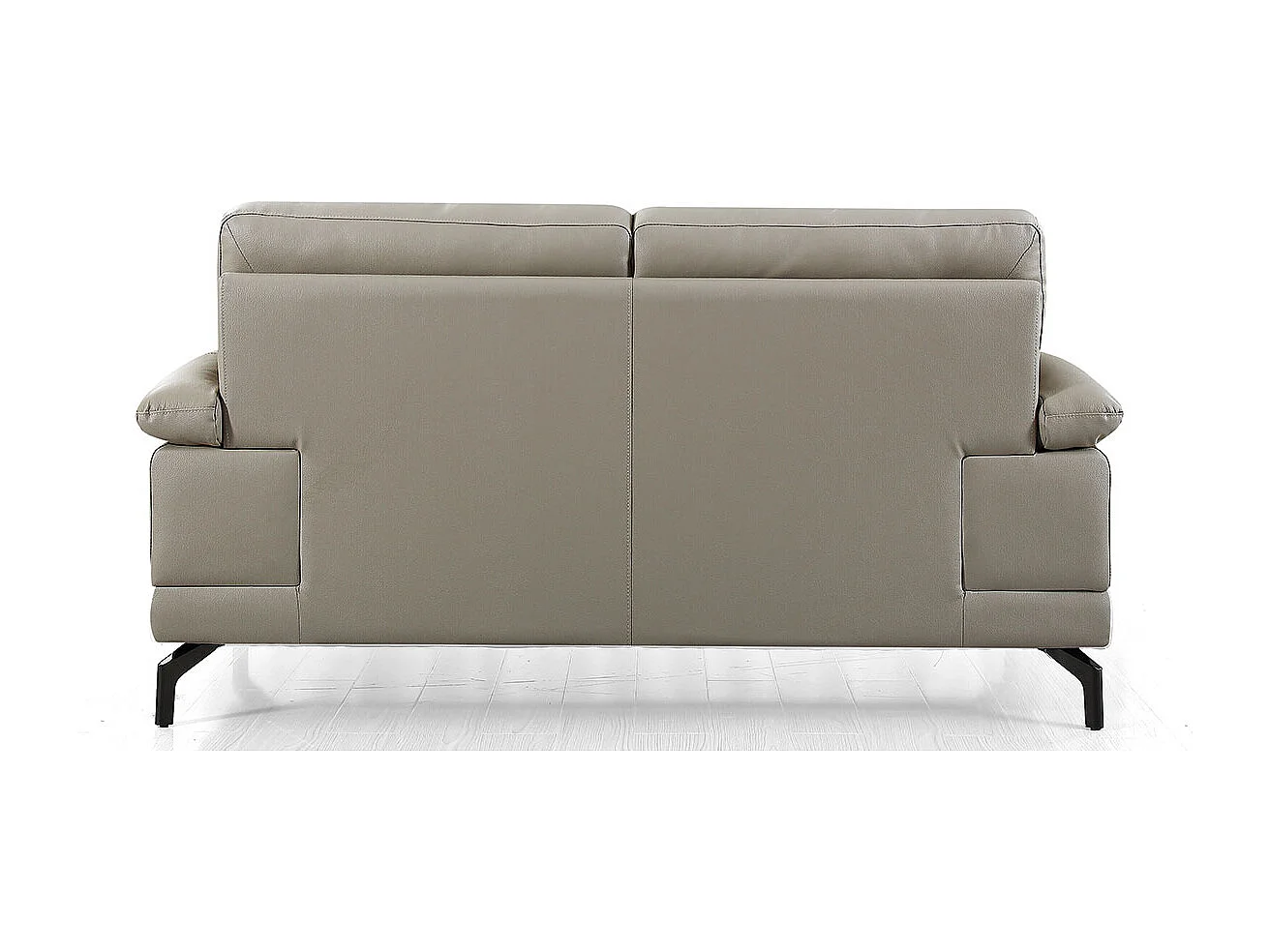 Canapé 2 places Cuir BRODY Beige - Angle Droit