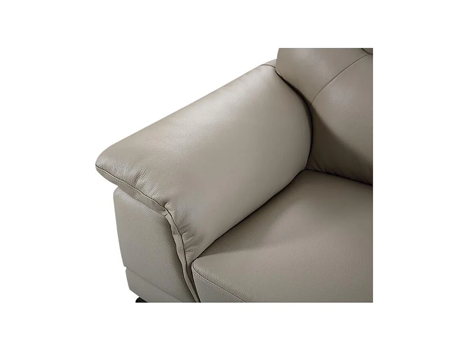 Canapé 2 places Cuir BRODY Beige - Angle Droit