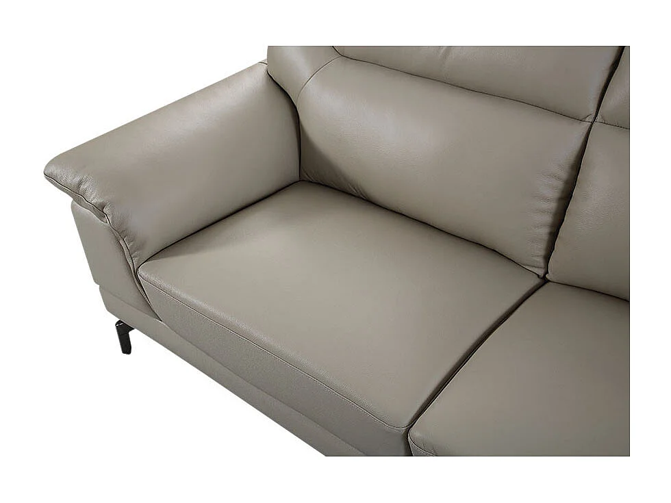 Canapé 2 places Cuir BRODY Beige - Angle Droit