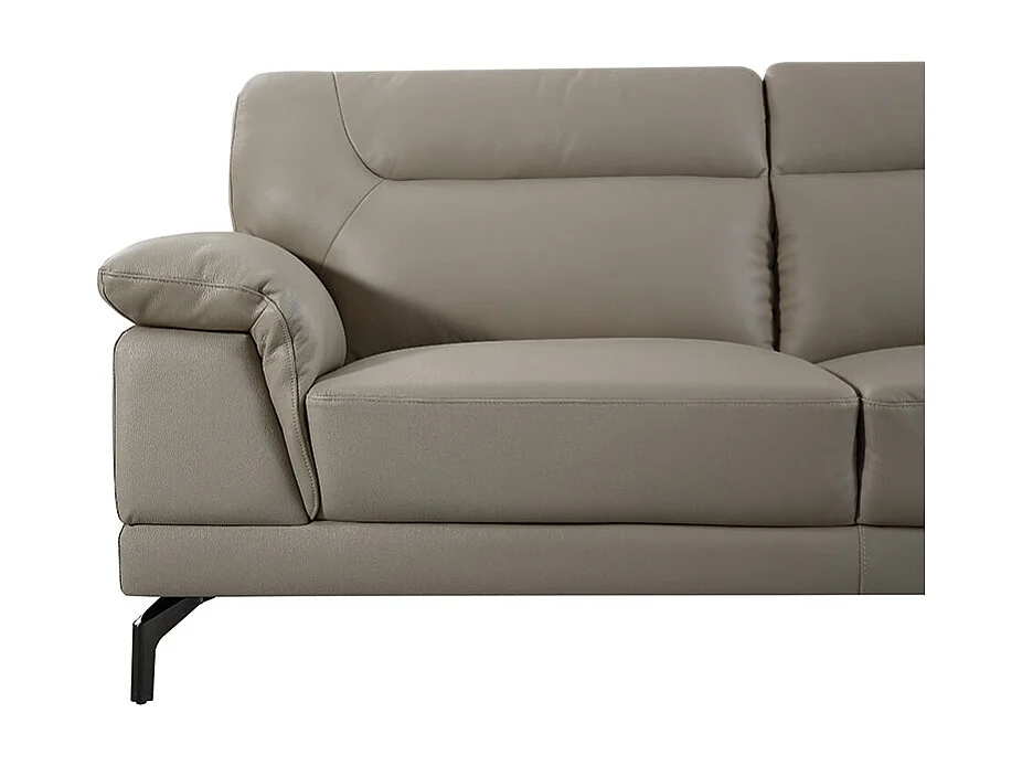 Canapé 2 places Cuir BRODY Beige - Angle Droit