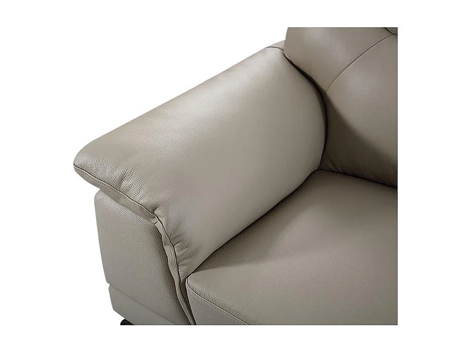 Canapé 2 places Cuir BRODY Beige - Angle Droit