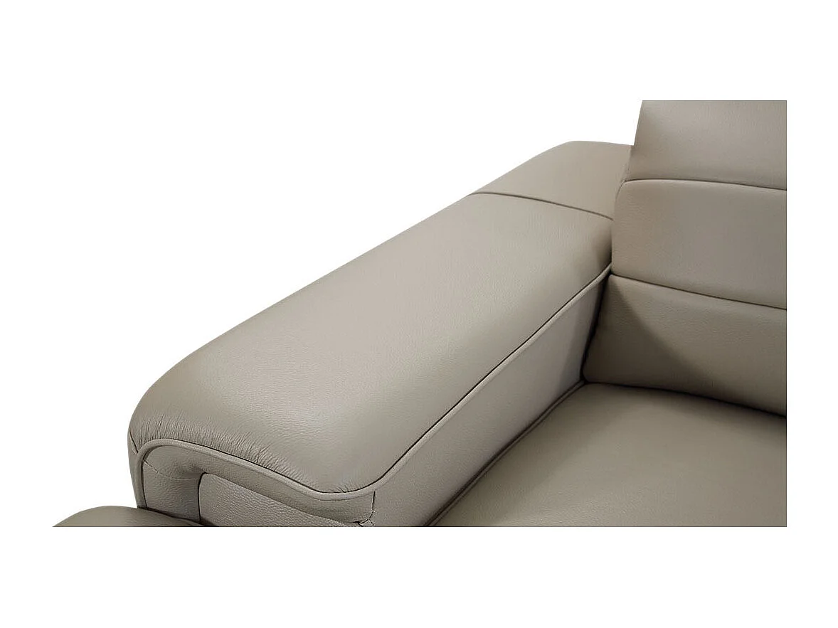 Canapé d'angle en cuir KARL Beige - Angle Droit