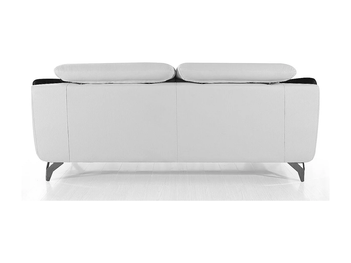 Canapé 3 places en cuir JUDE Blanc - Angle Droit