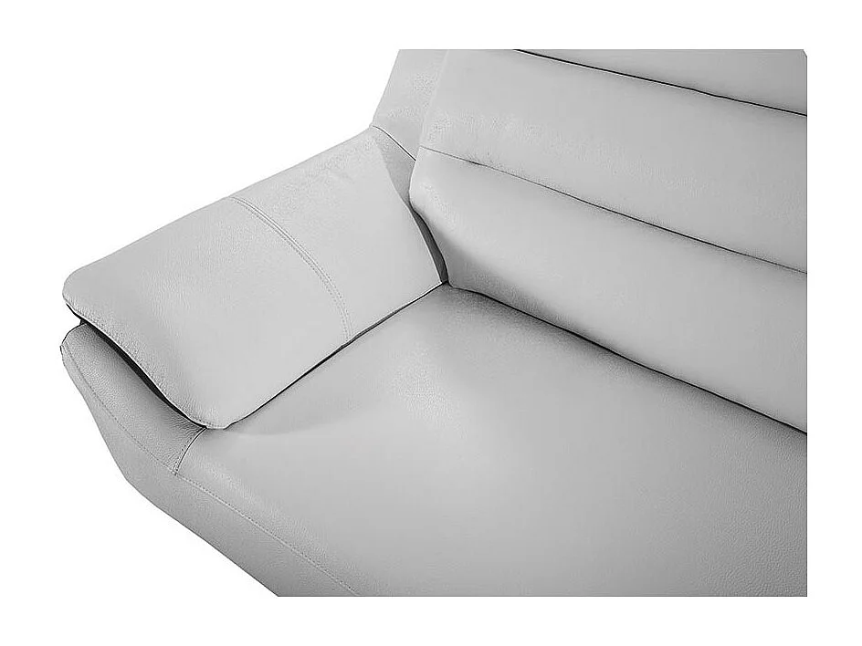 Canapé 3 places en cuir JUDE Blanc - Angle Droit