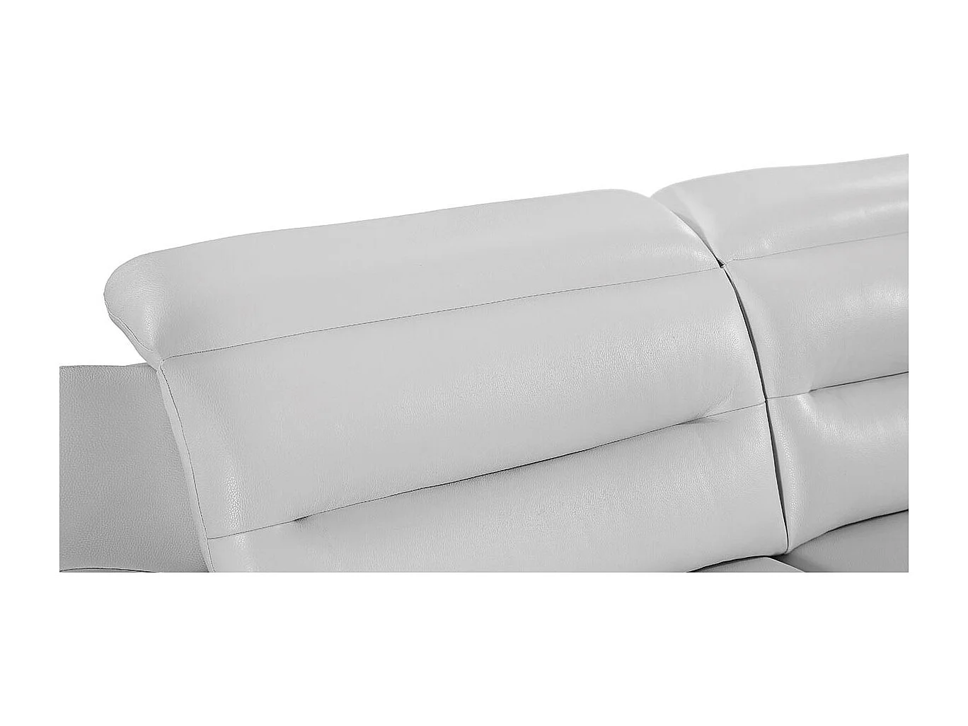 Canapé 3 places en cuir JUDE Blanc - Angle Droit