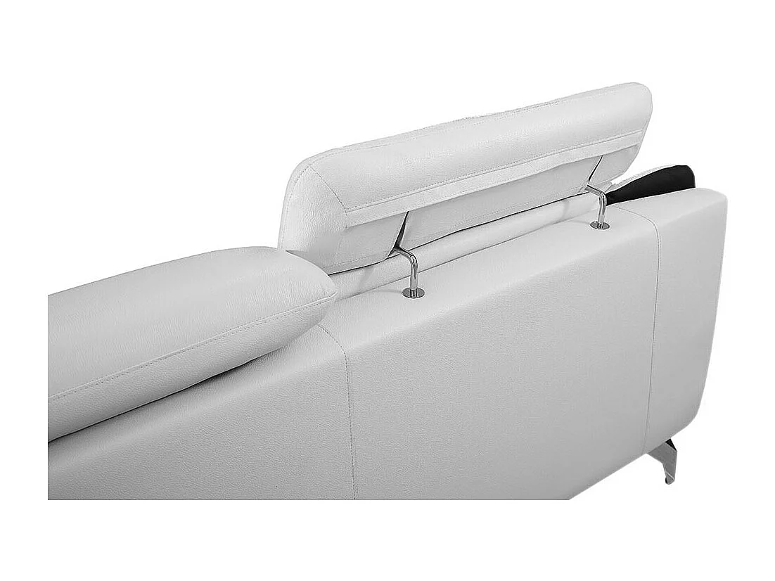 Canapé 3 places en cuir JUDE Blanc - Angle Droit
