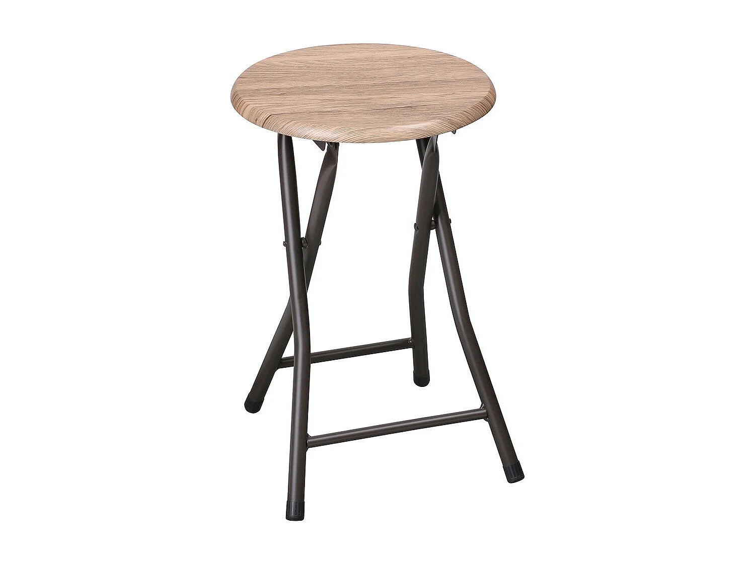 Set di 10 sgabelli pieghevoli collezione DARYL colore quercia e nero con struttura in metallo