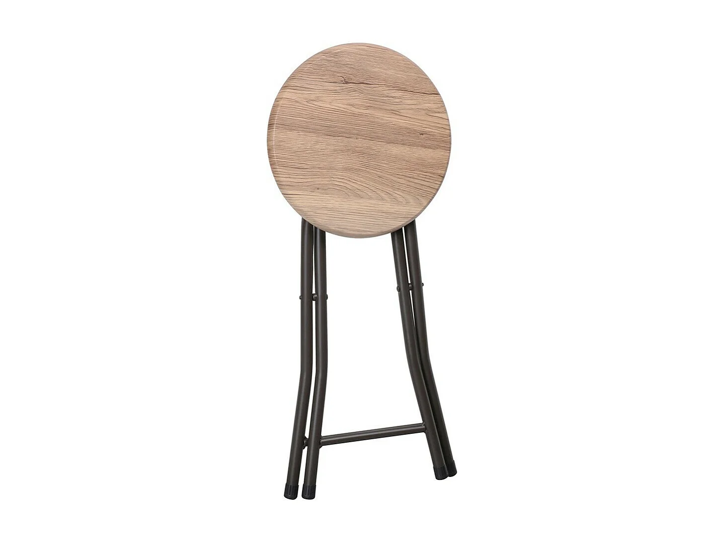 Set di 10 sgabelli pieghevoli collezione DARYL colore quercia e nero con struttura in metallo