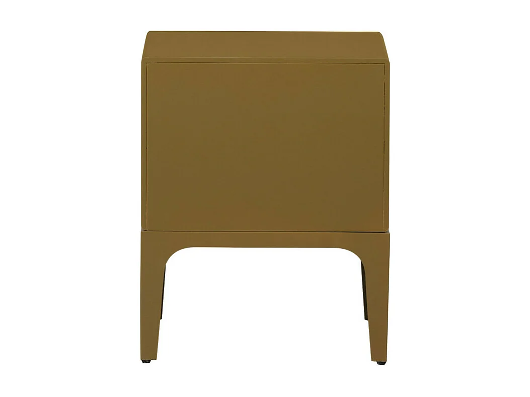 Merge - Table de chevet 2 tiroirs en bois et métal - Vert olive