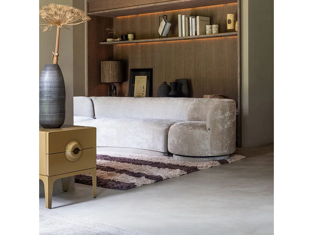 Merge - Table de chevet 2 tiroirs en bois et métal - Vert olive