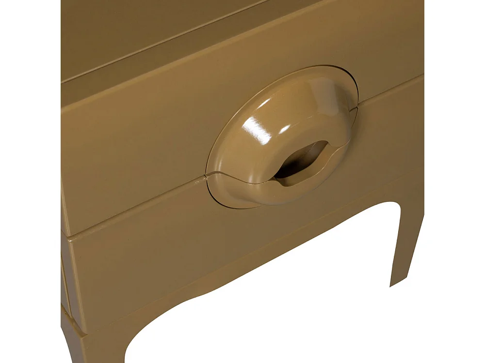 Merge - Table de chevet 2 tiroirs en bois et métal - Vert olive