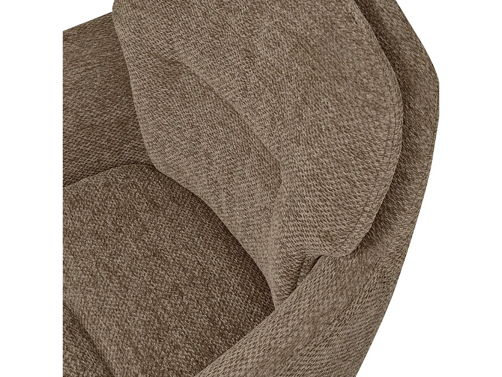 Runa - Lot de 2 fauteuils de table en tissu et métal - Taupe