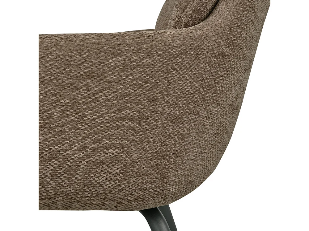 Runa - Lot de 2 fauteuils de table en tissu et métal - Taupe