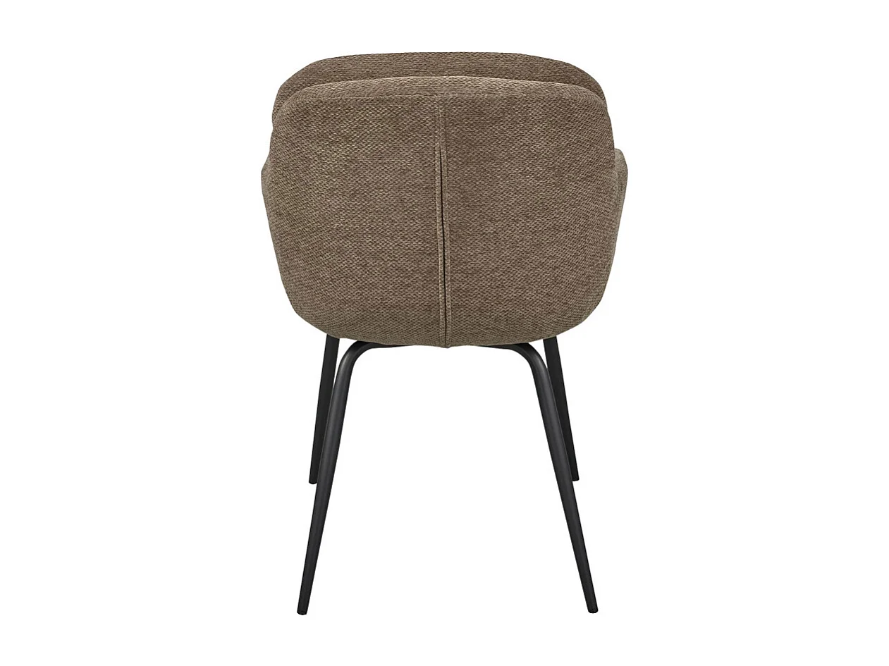 Runa - Lot de 2 fauteuils de table en tissu et métal - Taupe