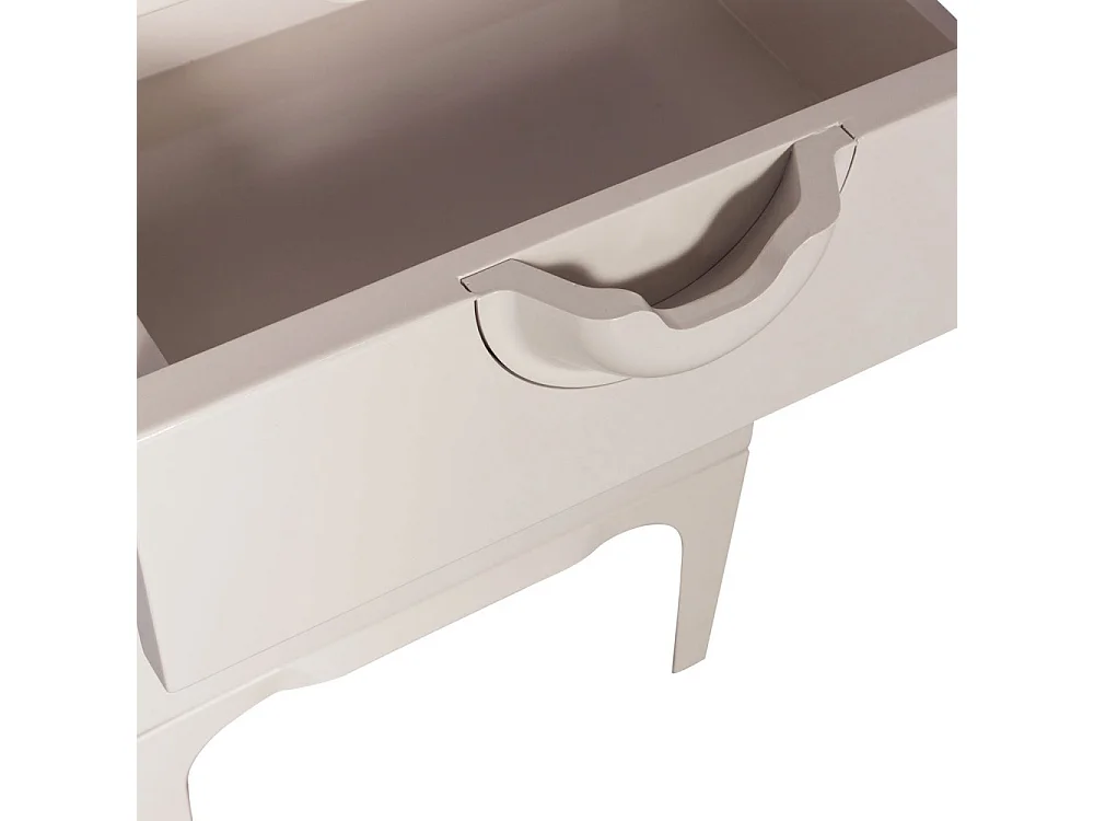 Merge - Petit meuble de rangement 4 tiroirs en bois et métal H89cm - Grège