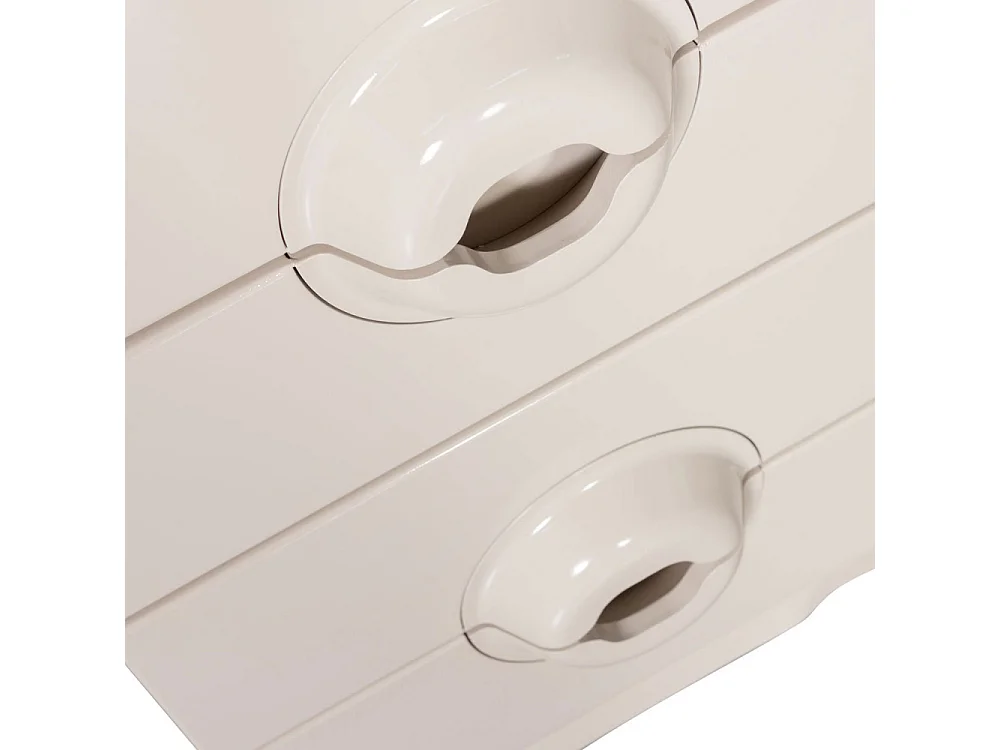 Merge - Petit meuble de rangement 4 tiroirs en bois et métal H89cm - Grège