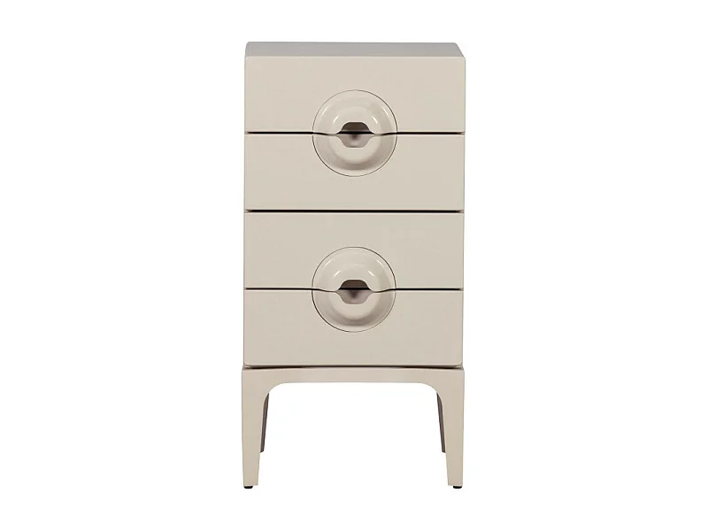 Merge - Petit meuble de rangement 4 tiroirs en bois et métal H89cm - Grège