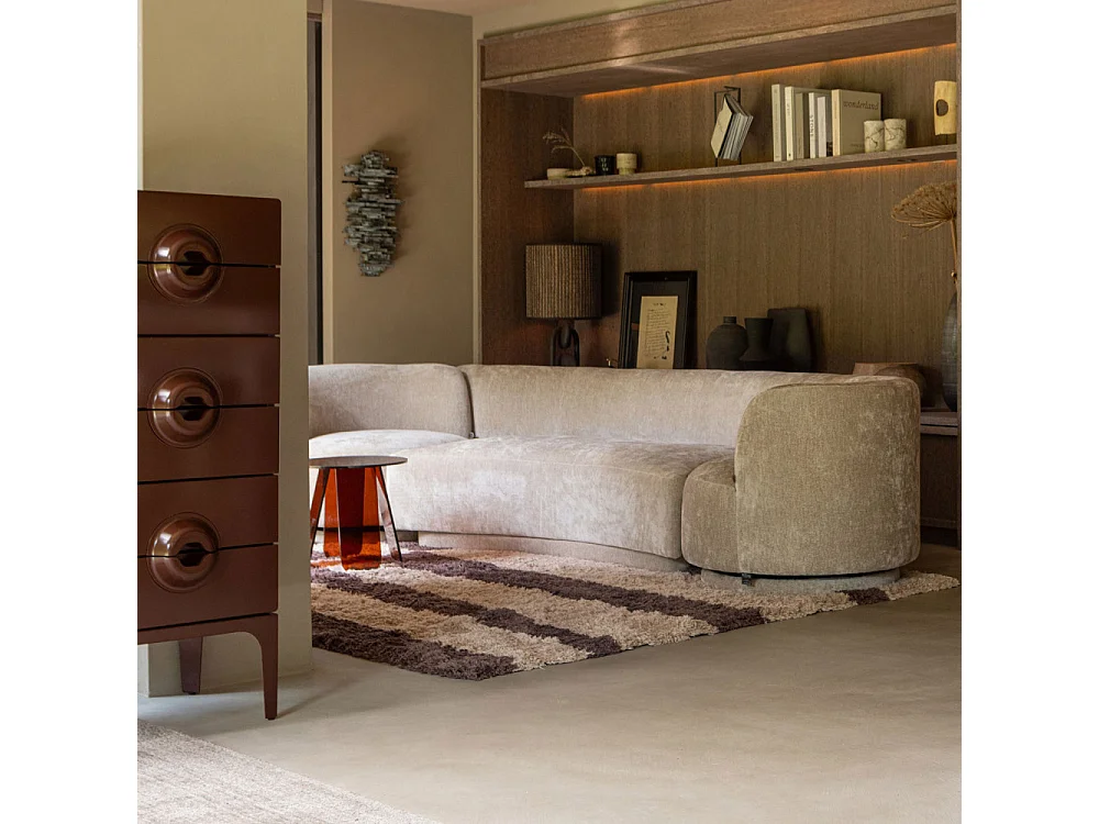 Merge - Petit meuble de rangement 6 tiroirs en bois et métal H120cm - Marron